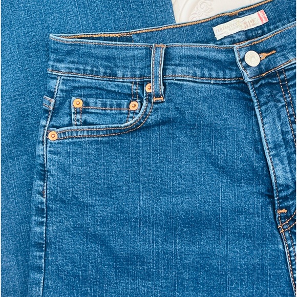Vintage Levis 512 Perfectly Slimming Wide leg Womens Blue Denim Jeans size 14 - Picture 6 of 11